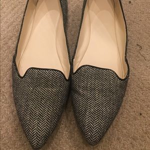 Nine West tweed black and white pointed toe flats